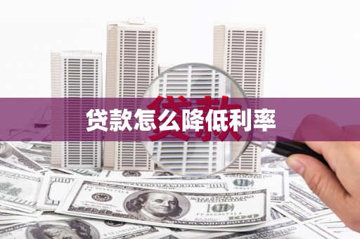 泰兴贷款怎么降低利率