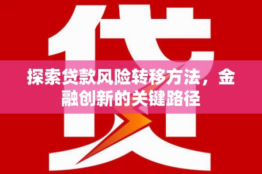 泰兴探索贷款风险转移方法，金融创新的关键路径